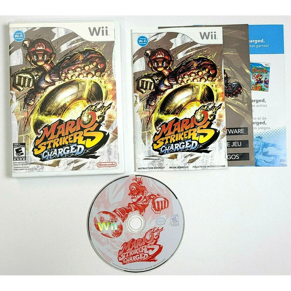 MARIO STRIKERS CHARGED NINTENDO Wii GAME COMPLETE IN BOX‎ CIB